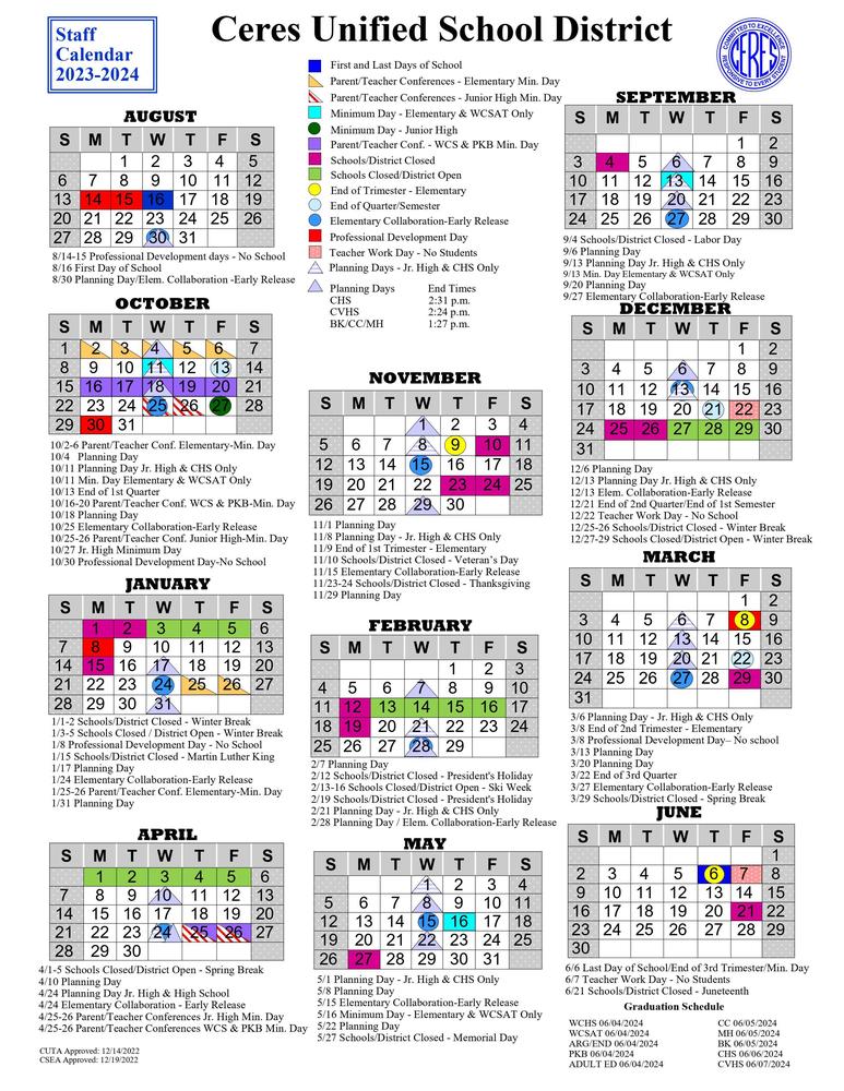 Ceres High School Calendar 2025-2025