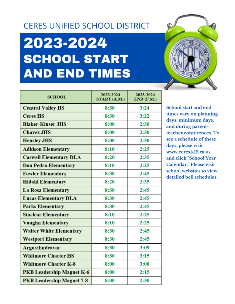 Ceres Unified School District School Calendar 2024 25 Danya Ellette