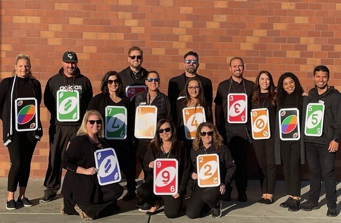 central valley admin team dressed as uno card game