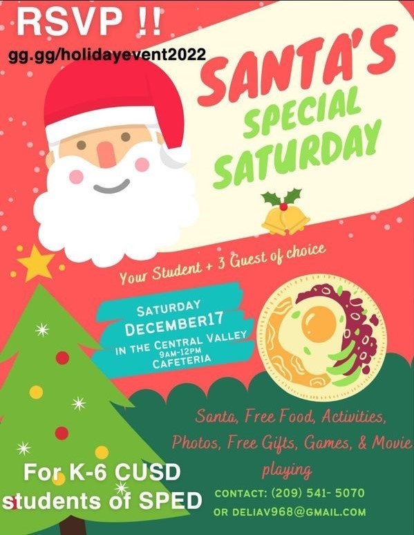 Flyer for Santa Special Saturday