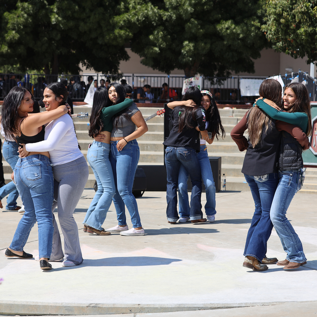 Students dance in quad